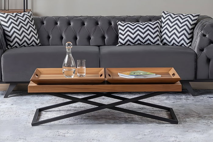 Hanah Home Towly - Mesa de centro Nogal